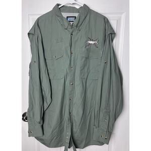 Okeefe's Reef Vented Fishing Shirt Long Sleeve Button-Up Men's Size XXL